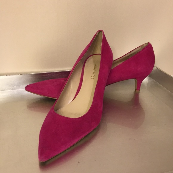 nine west pink suede heels